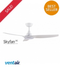 Ventair Skyfan DC Ceiling Fan 52" with Remote Control & Dimmable CCT Tri Colour LED Light - White